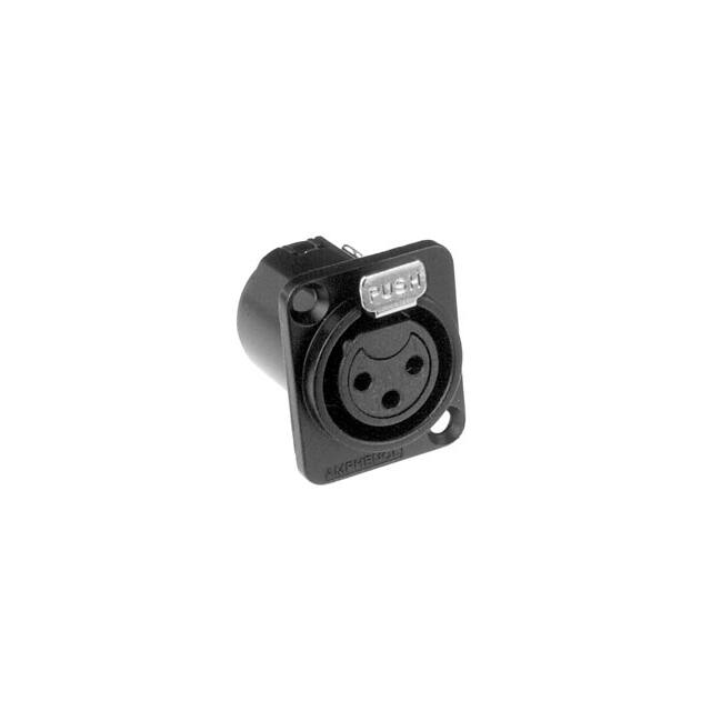 AC3FDZB BULK METAL PANEL MOUNT 3 SKT BLACK BU