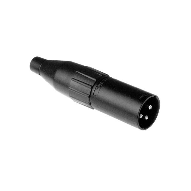 AC3MB BULK METAL PLUG STR CORD 3 PIN BLACK
