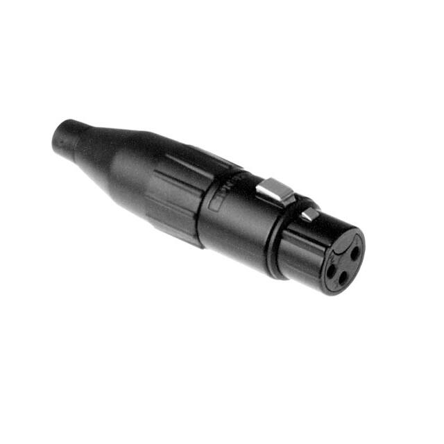 AC3FB BULK METAL PLUG STR CORD 3 SKT BLACK