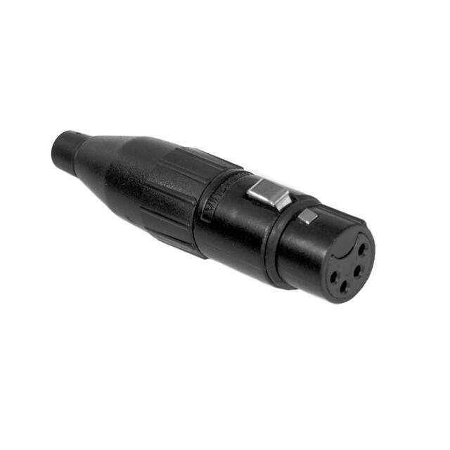AC4FB BULK METAL PLUG STR CORD 4 SKT BLACK