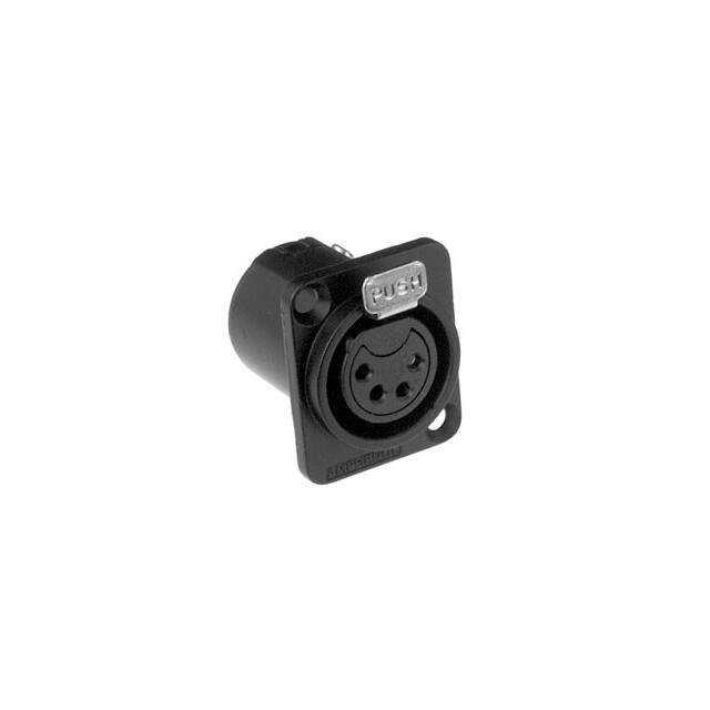AC4FDZB BULK METAL PANEL MOUNT 4 SKT BLACK BU
