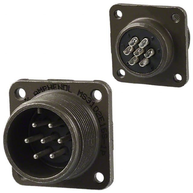 MS3102E16S-1P CONN RCPT MALE 7P SILV SLDR CUP