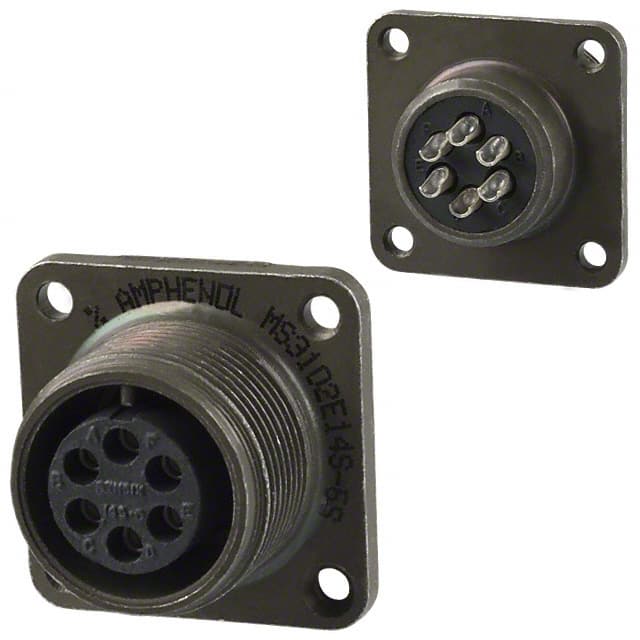 MS3102E14S-6S CONN RCPT FMALE 6P SILV SLDR CUP