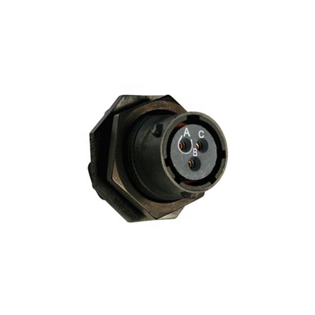 UTS712E3S CONN RCPT FMALE 3P GOLD SLDR CUP