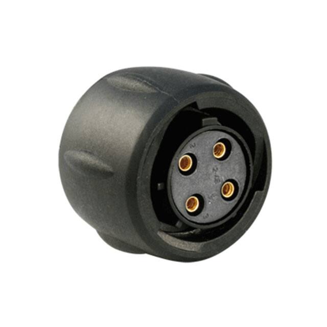 UTS612E4S CONN PLUG FMALE 4P GOLD SLDR CUP