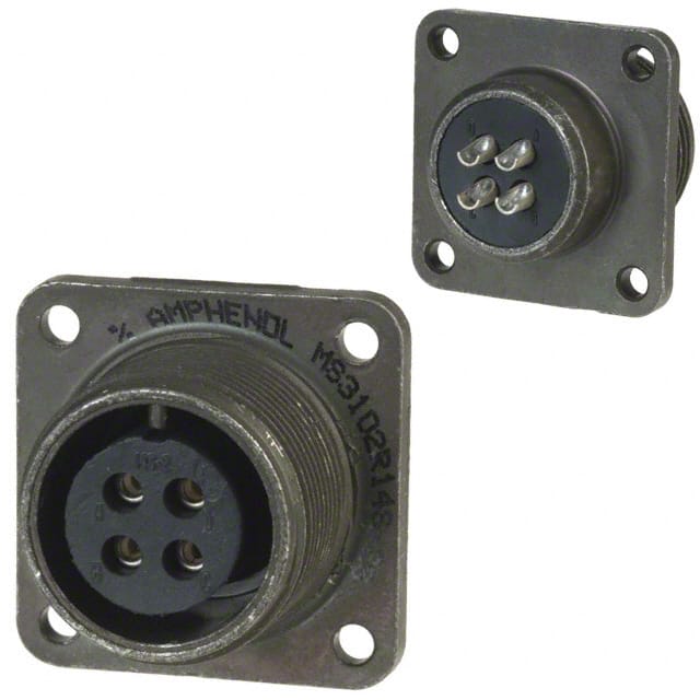 MS3102R14S-2S CONN RCPT FMALE 4P SILV SLDR CUP