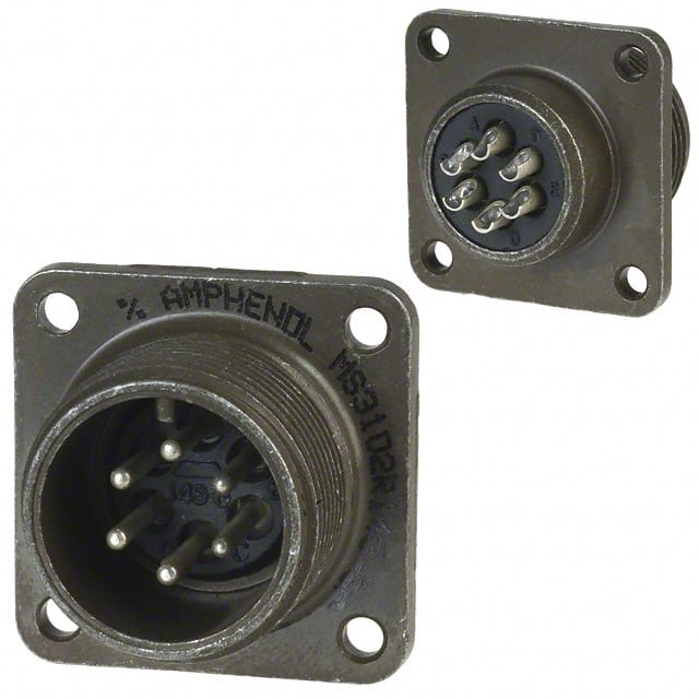 MS3102R14S-6P CONN RCPT MALE 6P SILV SLDR CUP