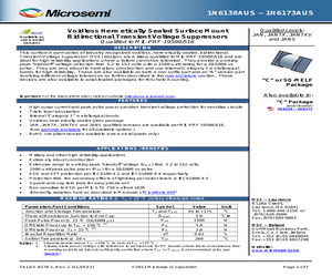1N6158A The Microsemi Corporation 1N6158A is a TVS Diode designed for circuit protection. It features a 35.8V reverse stand-off voltage and a 1500W peak pulse power rating.