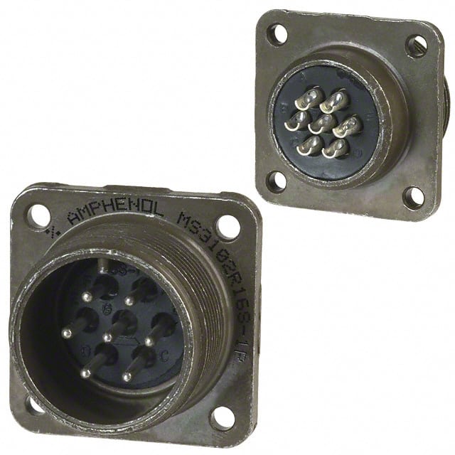 MS3102R16S-1P CONN RCPT MALE 7P SILV SLDR CUP