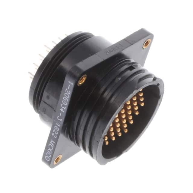 1-206934-3 CONN RCPT MALE 37POS GOLD SOLDER