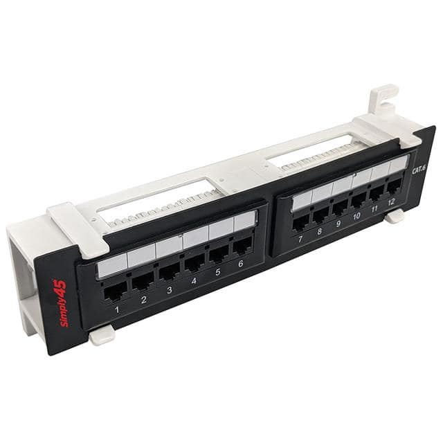 S45-2612 12 PORT CAT6 PATCH PANEL, LOADED