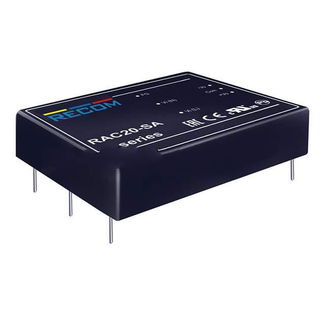 RAC20-12DA The Recom Power RAC20-12DA is an enclosed AC/DC converter with a 20W power rating. It features universal input and an efficiency of 82%.
