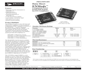 EN1T11 The Vicor EN1T11 is a DC-DC regulated power supply module designed for industrial applications. It features a maximum power output of 575W and a nominal input voltage of 230V.