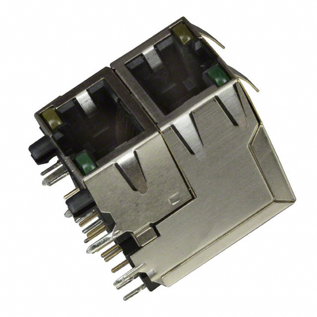 RJSAE-5381-02 RJSAE-5381-02 is a 2-port 8p8c (RJ45) modular jack from Amphenol ICC with right angle orientation and through-hole mounting. It features full shielding with EMI finger, board lock, and gold-plated phosphor bronze contacts.