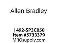 1492-SP3C050 The Allen-Bradley 1492-SP3C050 is a 3-pole miniature circuit breaker rated for 50A at 480V AC. It features a C trip curve for moderate inrush loads.