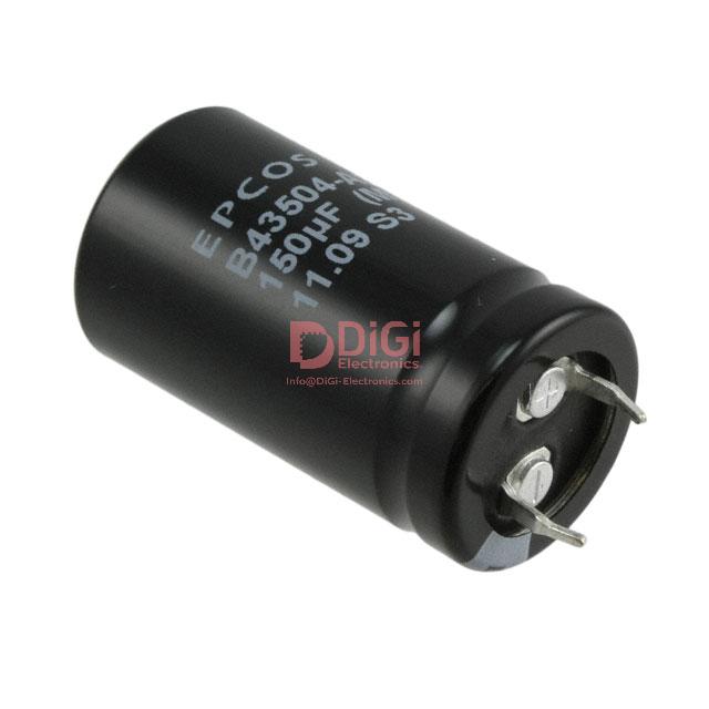 B43504A9686M The EPCOS - TDK Electronics B43504A9686M is an aluminum electrolytic capacitor with a capacitance of 68 µF and a rated voltage of 400V. It features a radial, can - snap-in package.