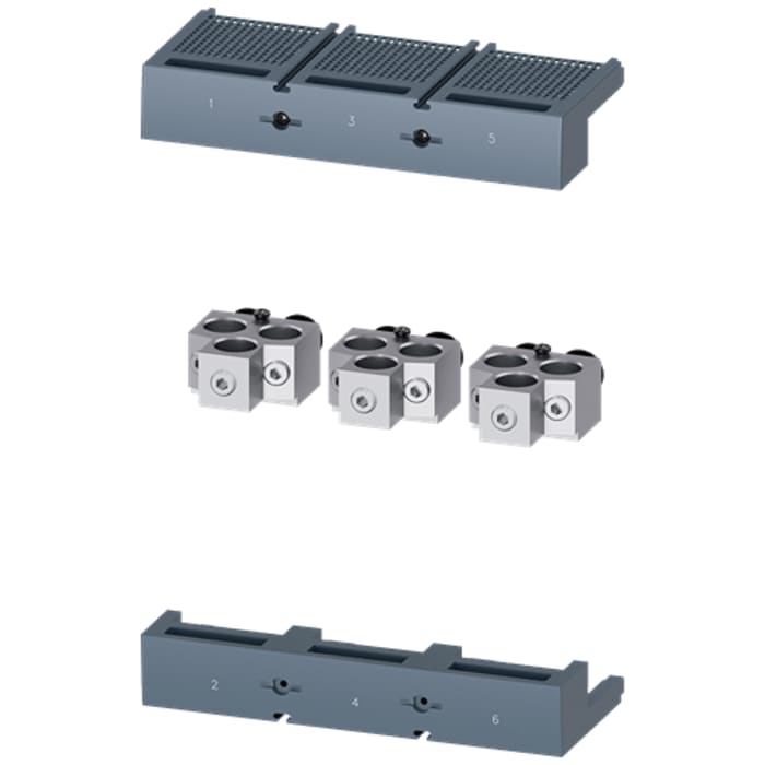 3VA9673-0JG32 The Siemens 3VA9673-0JG32 is a wire connector accessory designed for use with 3VA55, 3VA65, and 3VA66 series circuit breakers. It functions as a terminal block for internal applications.
