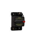 CB185-40 The Eaton CB185-40 is a 40A, 48VDC automotive circuit breaker with a thermal trip type and push-to-reset actuator. It features panel mounting for easy integration.