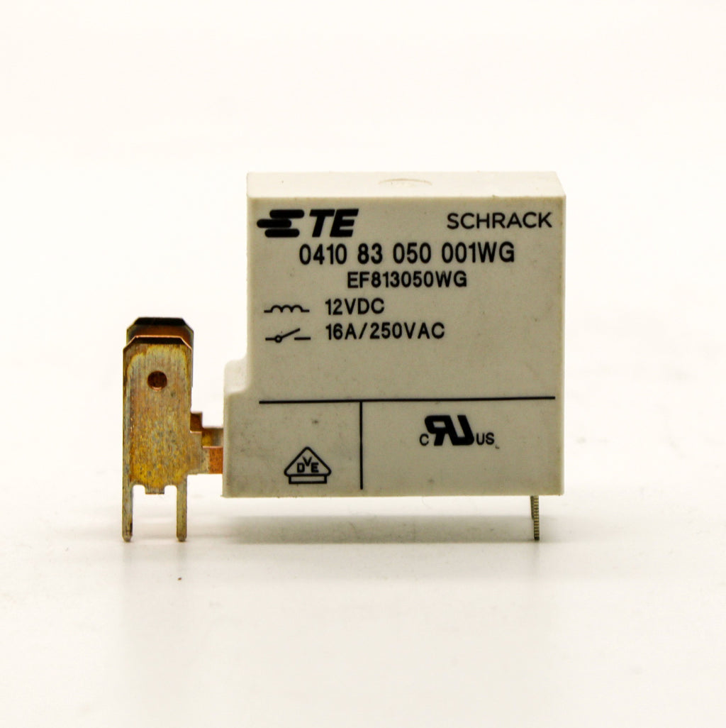 0410 83 050 001WG This is a TE Schrack 0410 83 050 001WG relay. It features a 12VDC coil and a 16A current rating with a 250VAC maximum voltage.