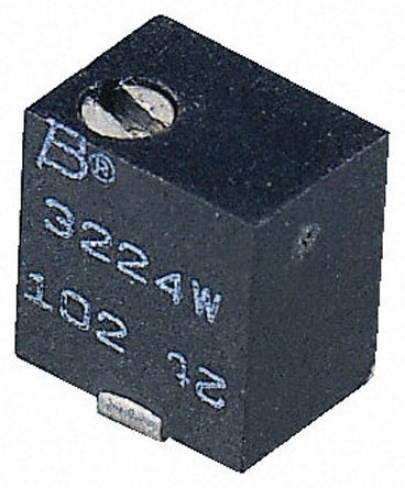 3224W-1-101E The Bourns 3224W-1-101E is a cermet trimmer potentiometer with 100 Ohm resistance and a 0.25W power rating. It features a surface mount J lead termination.
