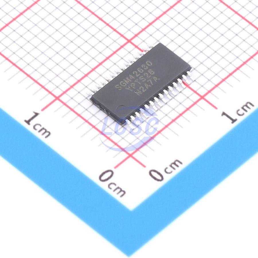 SGM42630YPTS28G/TR The SGM42630YPTS28G/TR is a stepper motor driver IC from SG Micro Corp. It features a wide operating voltage range and high current capability per winding.