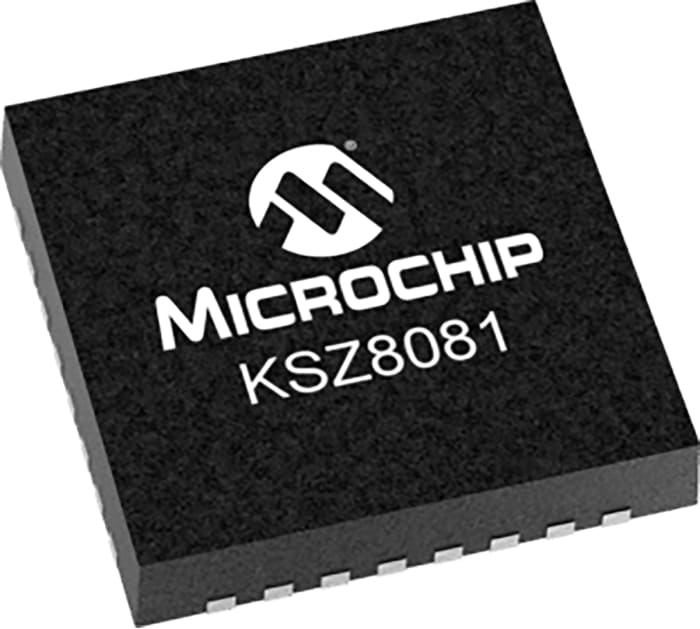KSZ8081RNDCA-TR The Microchip KSZ8081RNDCA-TR is an Ethernet transceiver supporting 100Base-TX and 10Base-T communication. It features an RMII v1.2 interface and operates over a wide voltage range.