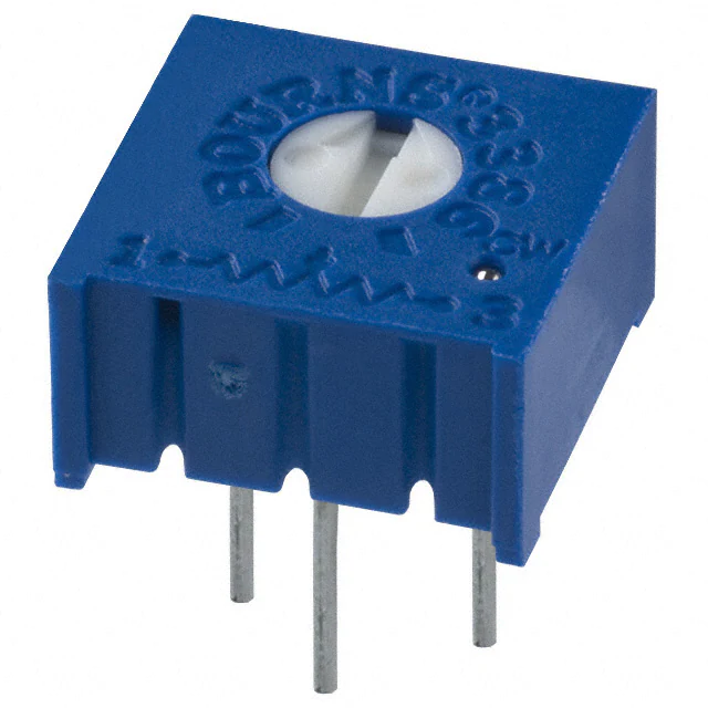 3386P-1-203 The Bourns 3386P-1-203 is a 20 kΩ trimmer potentiometer with a 0.5W power rating and ±10% tolerance. It features a Cermet resistive material and PC pin termination.