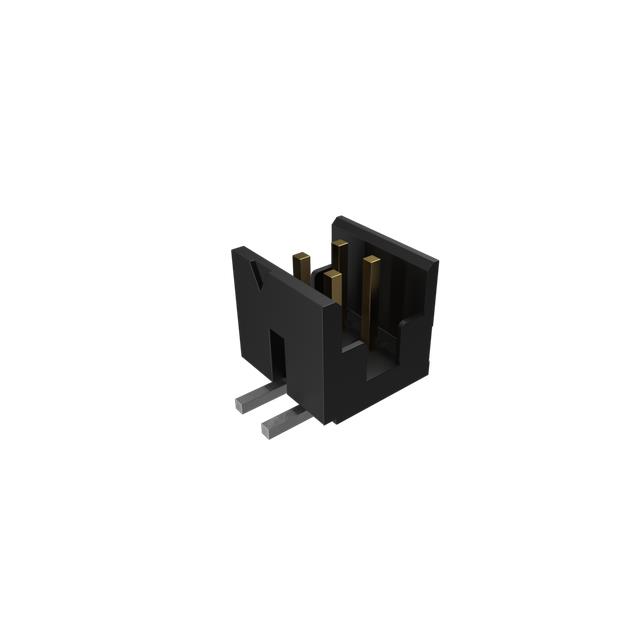 51722-11301200AALF Amphenol ICC PwrBlade 51722 series 25 position 4 row right angle blade power header with gold plated contacts, board lock, and mating guide.