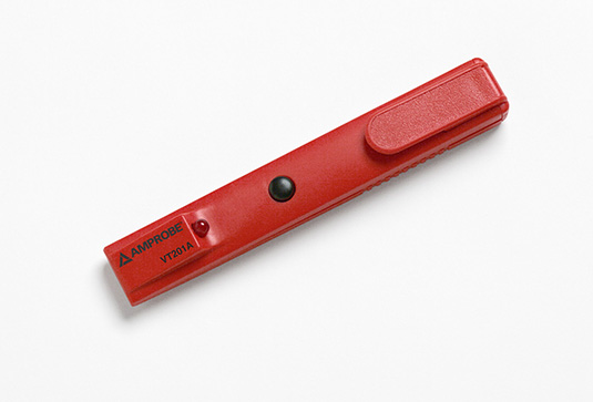 VT201A The Amprobe VT201A is a non-contact voltage detector that safely identifies AC voltages ranging from 70 V to 440 V. It features both a visible blinking LED and an audible beeper to indicate the presence of voltage.