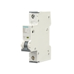 5SY4118-7 The Siemens 5SY4118-7 is a 1-pole supplementary protector with a 15A current rating and 400V AC voltage rating. It features DIN rail mounting and a thermal magnetic trip mechanism.