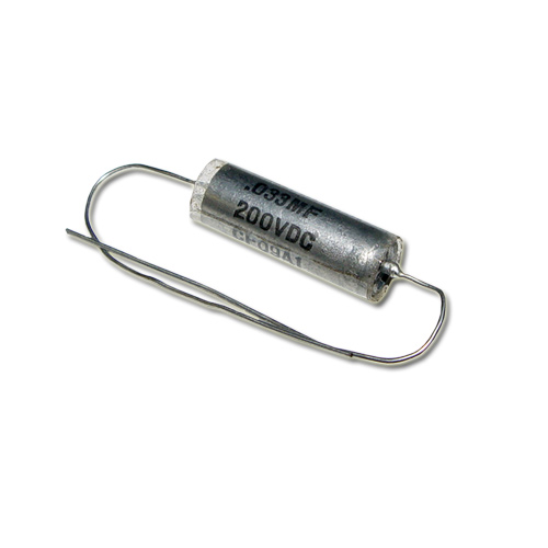 CP09A1KC333K3 The Sangamo CP09A1KC333K3 is an oil-filled, hermetically sealed axial capacitor with a capacitance of 0.033 µF and a voltage rating of 200V.