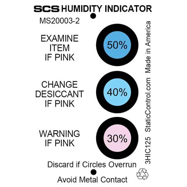 3HIC125 HUMIDITY INDICATOR 3 SPOT 125PCS