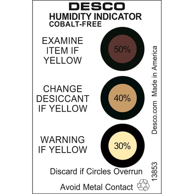 13853 HUMIDITY INDICATOR CARD, COBALT-