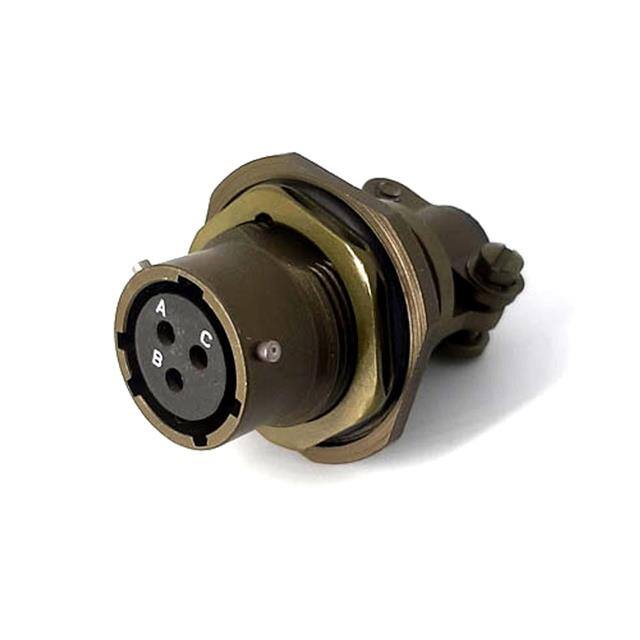 MSW07A12-3S-SR JAM NUT RECEPTACLE, WITH STRAIN