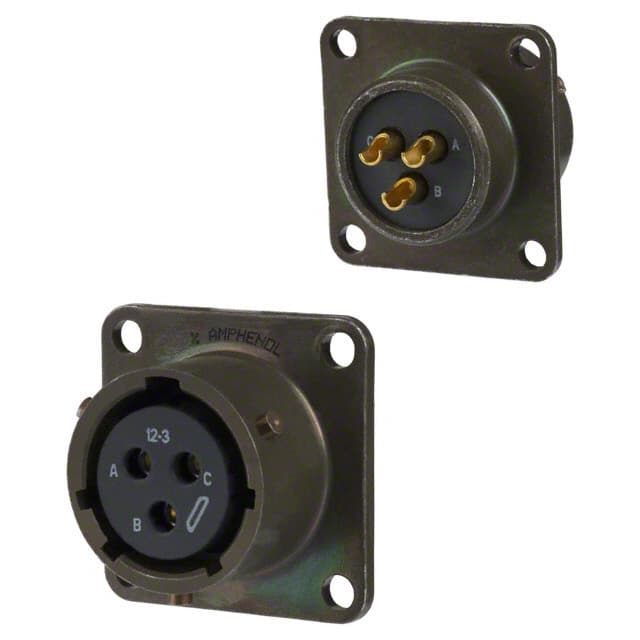 MS3112E-12-3S CONN RCPT FMALE 3P GOLD SLDR CUP