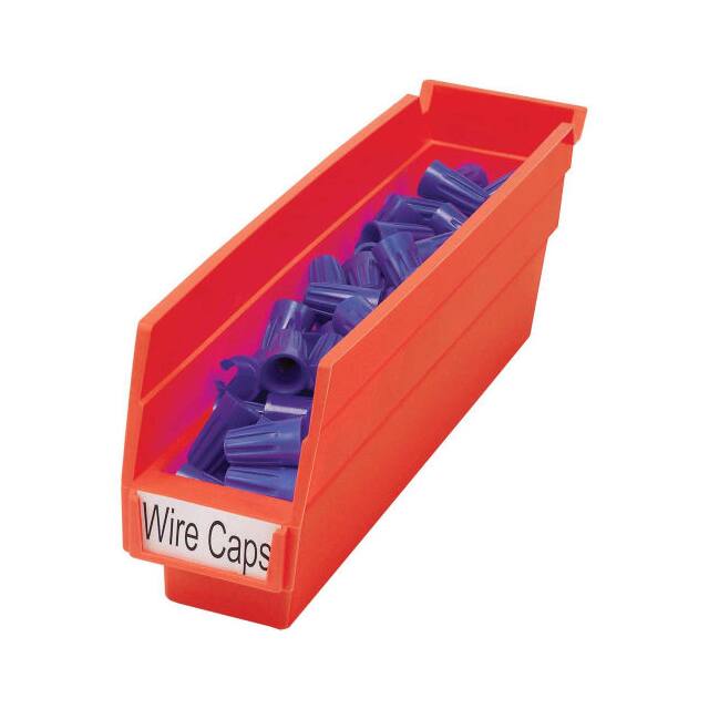 30110RED PLASTIC SHELF BIN NESTABLE, 2-3/