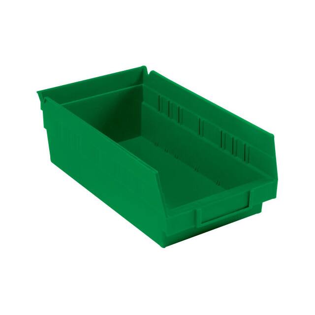 QSB102GN NESTABLE SHELF BIN, PLASTIC, 6-5