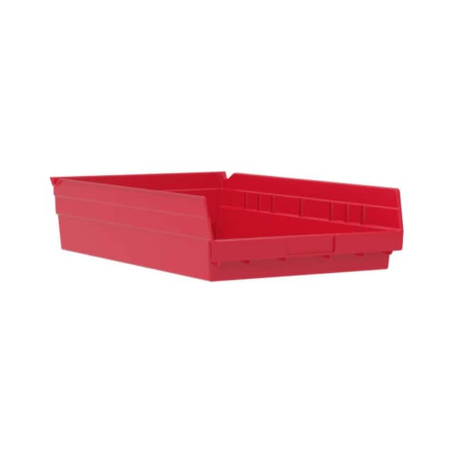 30138RED PLASTIC SHELF BIN, 6-5/8"W X 17-