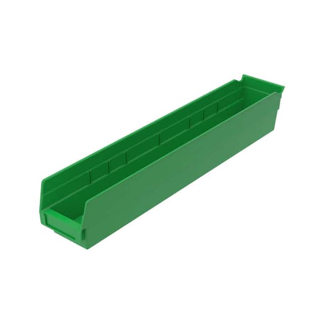 30124GREEN PLASTIC SHELF BIN NESTABLE, 4-1/