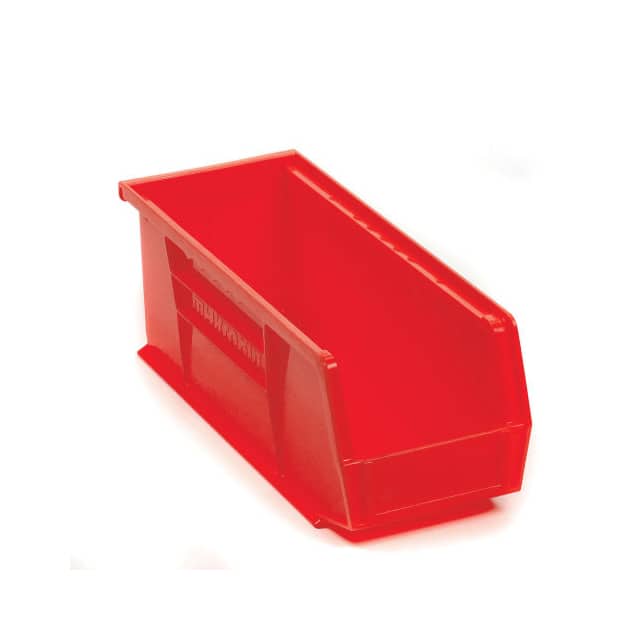 30224 RED PLASTIC STACKING BIN, 4-1/8"W X