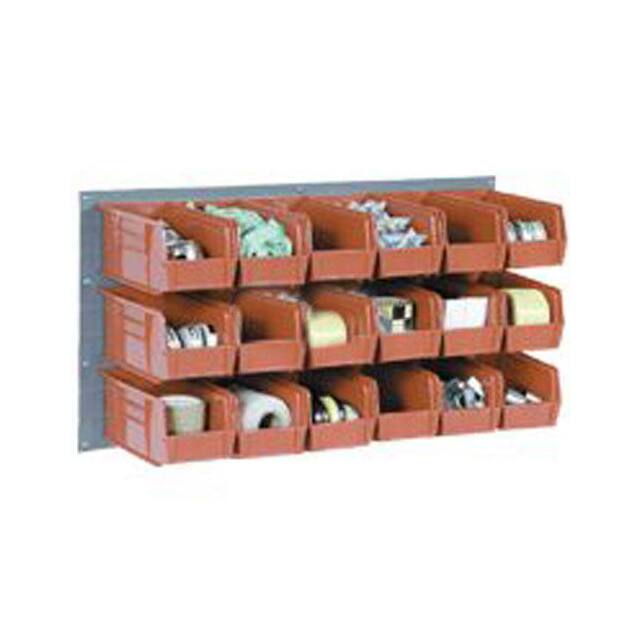 550200RD WALL BIN RACK W/32 RED BINS, 36X