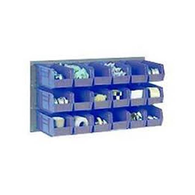 550202BL WALL BIN RACK W/8 BLUE BINS, 36X