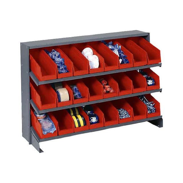 603424RD 3 SHELF BENCH RACK, (24) 4"W RED