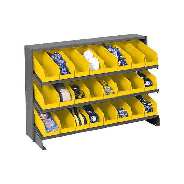 603424YL 3 SHELF BENCH RACK, (24) 4"W YEL