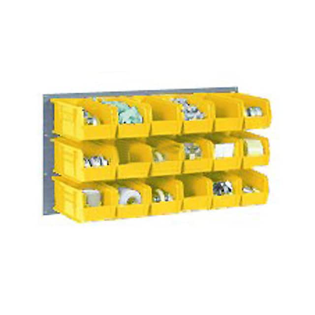 550203YL WALL BIN RACK W/8 YELLOW BINS, 3