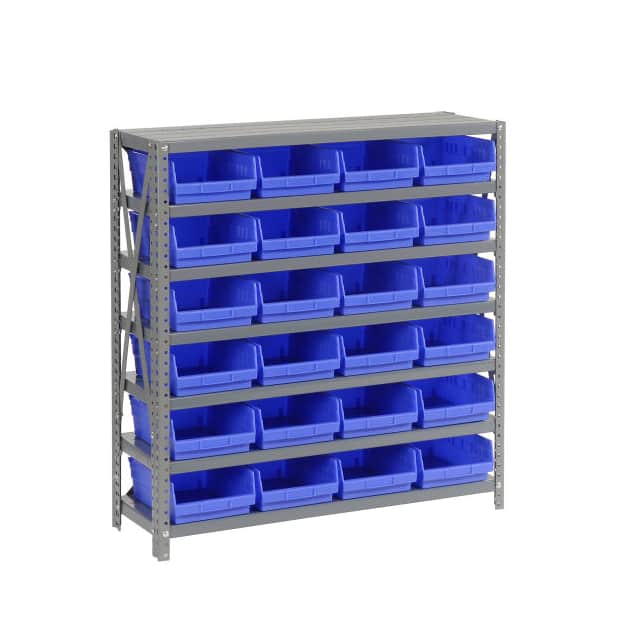 603431BL 7 SHELF STEEL SHELVING W/(24) 4"