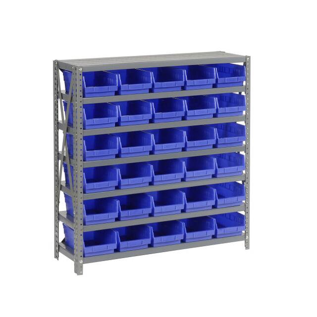 603429BL 7 SHELF STEEL SHELVING W/(30) 4"