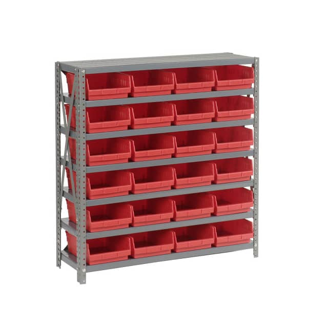 603431RD 7 SHELF STEEL SHELVING W/(24) 4"