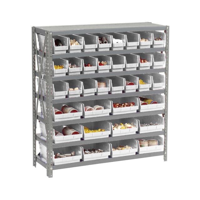 603433WH 7 SHELF STEEL SHELVING W/(36) 4"