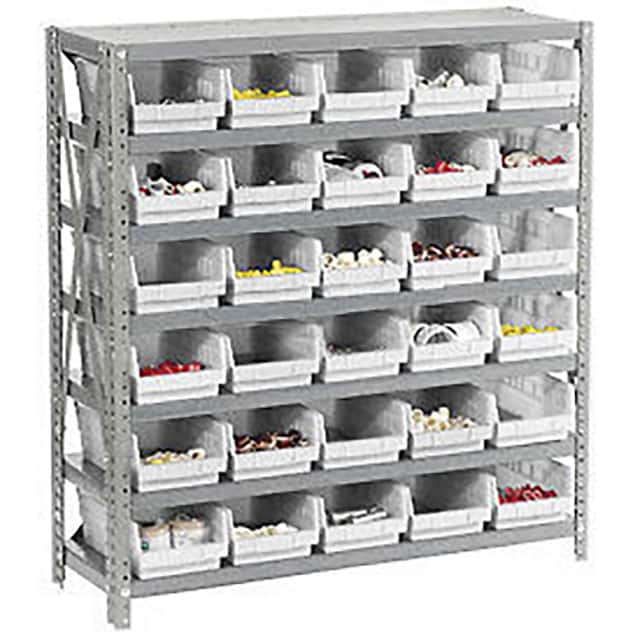 603429WH 7 SHELF STEEL SHELVING W/(30) 4"